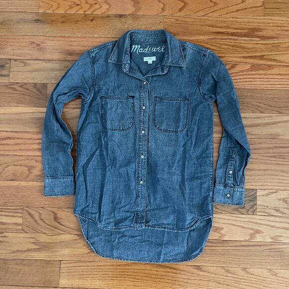 Madewell Tops - Madewell Shirt Womens XS Blue Chambray Perfect Ex Boyfriend Button Down 10898